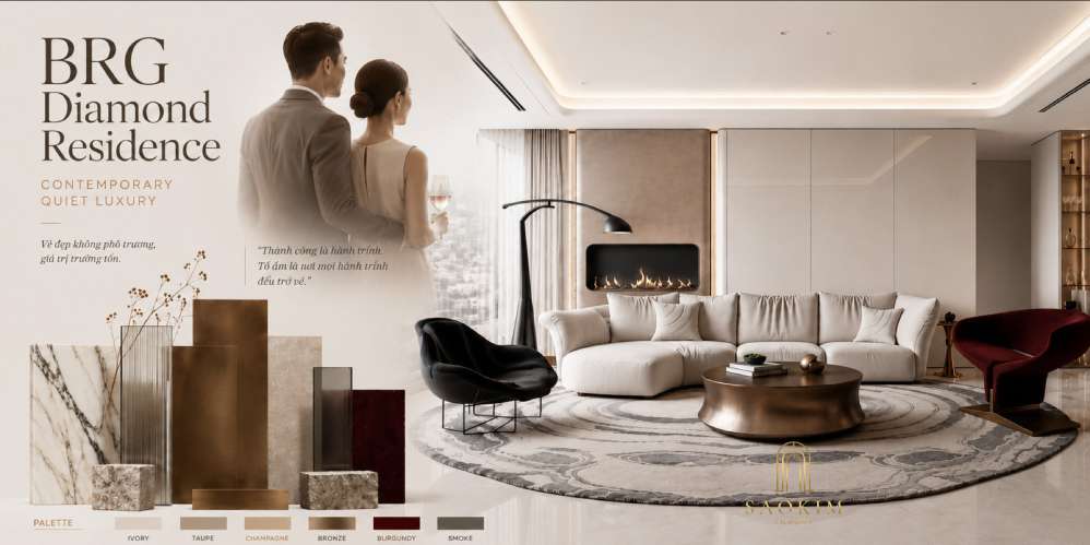 Thiết kế nội thất chung cư phong cách Contemporary Quiet Luxury căn hộ BRG Diamond Residence - Nơi Thành Công Được Tiếp Nối Bằng Phong Cách Sống Tinh Tế